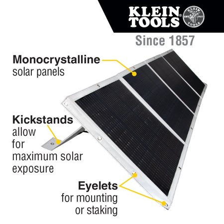 Klein Tools Monocrystalline Solar Panel, 200 W, 19.8V DC, 10.8 A, MC4 29251
